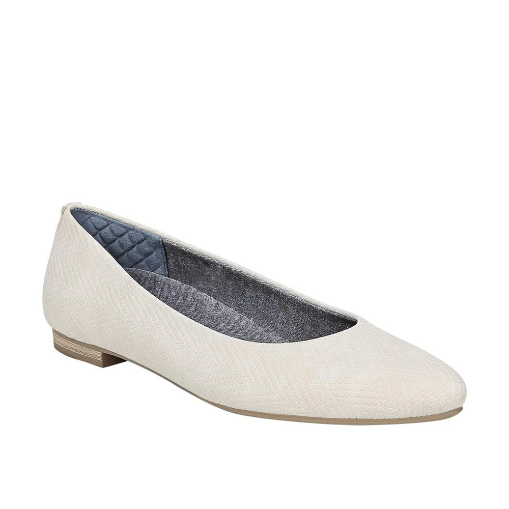 Dr. Scholl’s Aston Ballet Flat Oyster Herringbone Linen Women’s 8 Wide - EUC